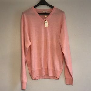 NEW-Peter Millar V-neck Pink Sweater